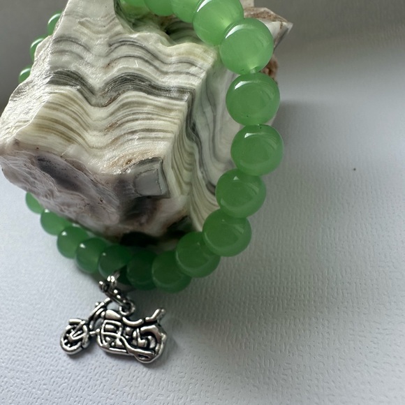 Artisan Beaded Motorcycle bracelet A entire stone . - Picture 3 of 12